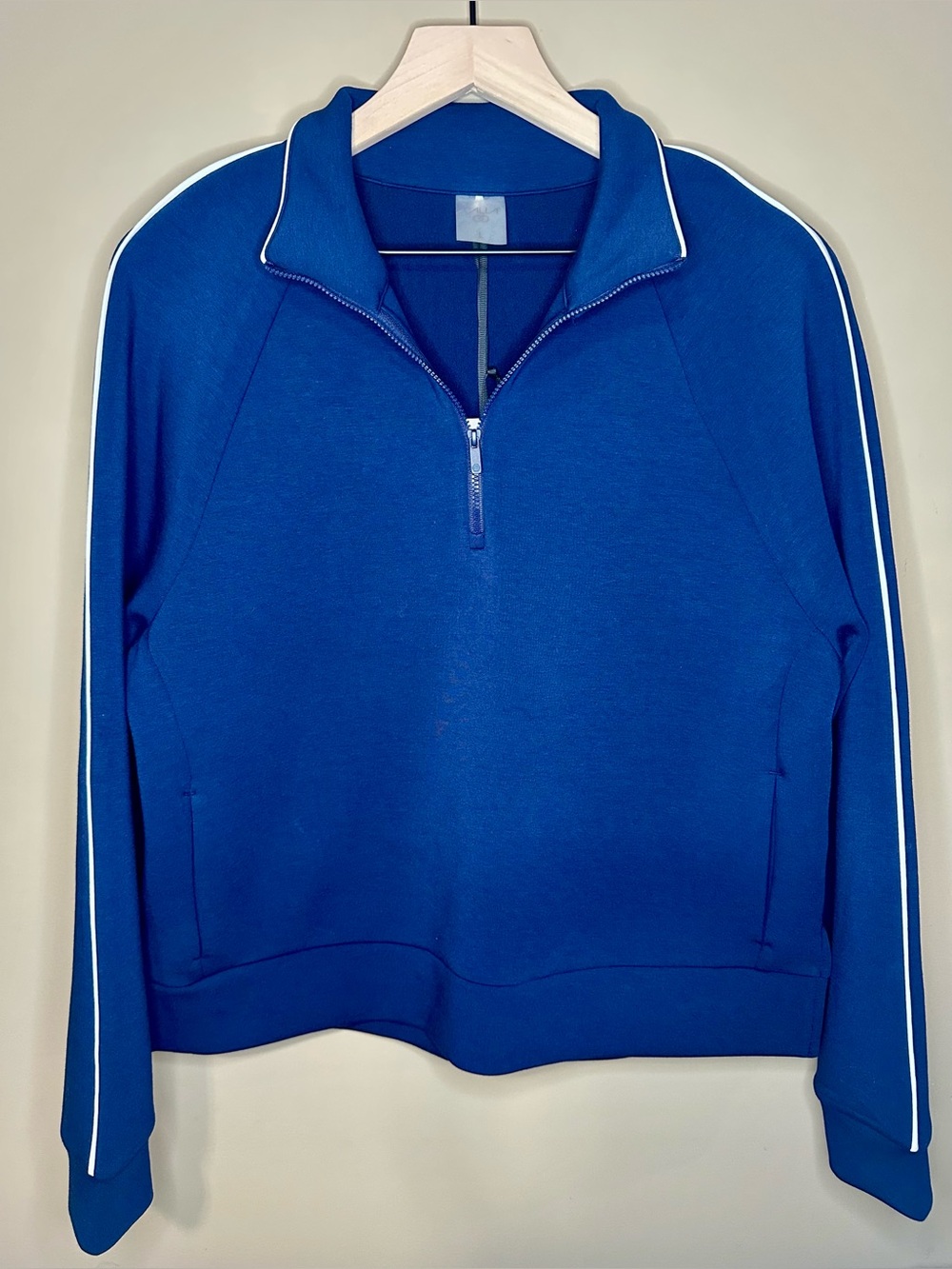 CALIA NWT Soft Scuba Golf Quarter Zip Opulent Blue L